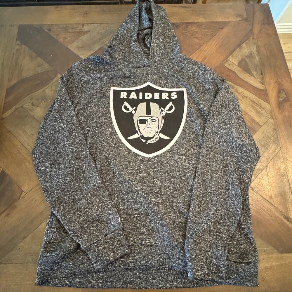 Las Vegas Raiders NFL Gray Marbled Hoodie Sweatshirt Women's‎ XL by Antigua